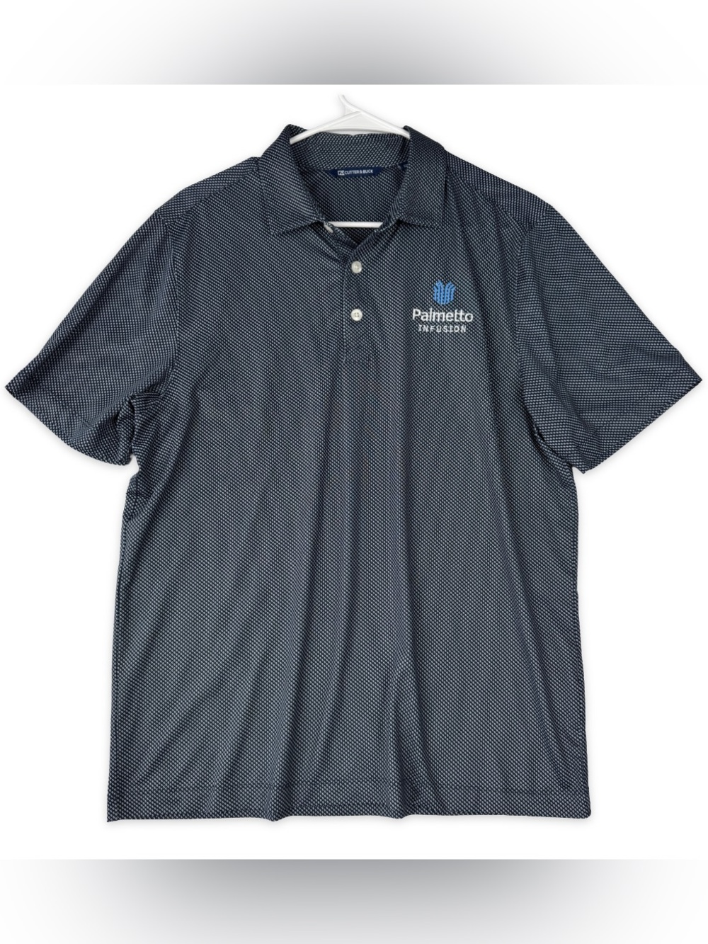 Cutter & Buck Polo Shirt Mens M Medium Black White Palmetto Infusion Embroidery